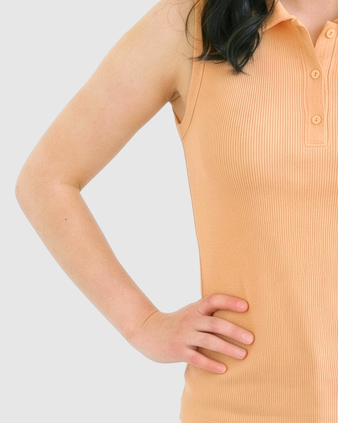 Ribbed Polo tank top