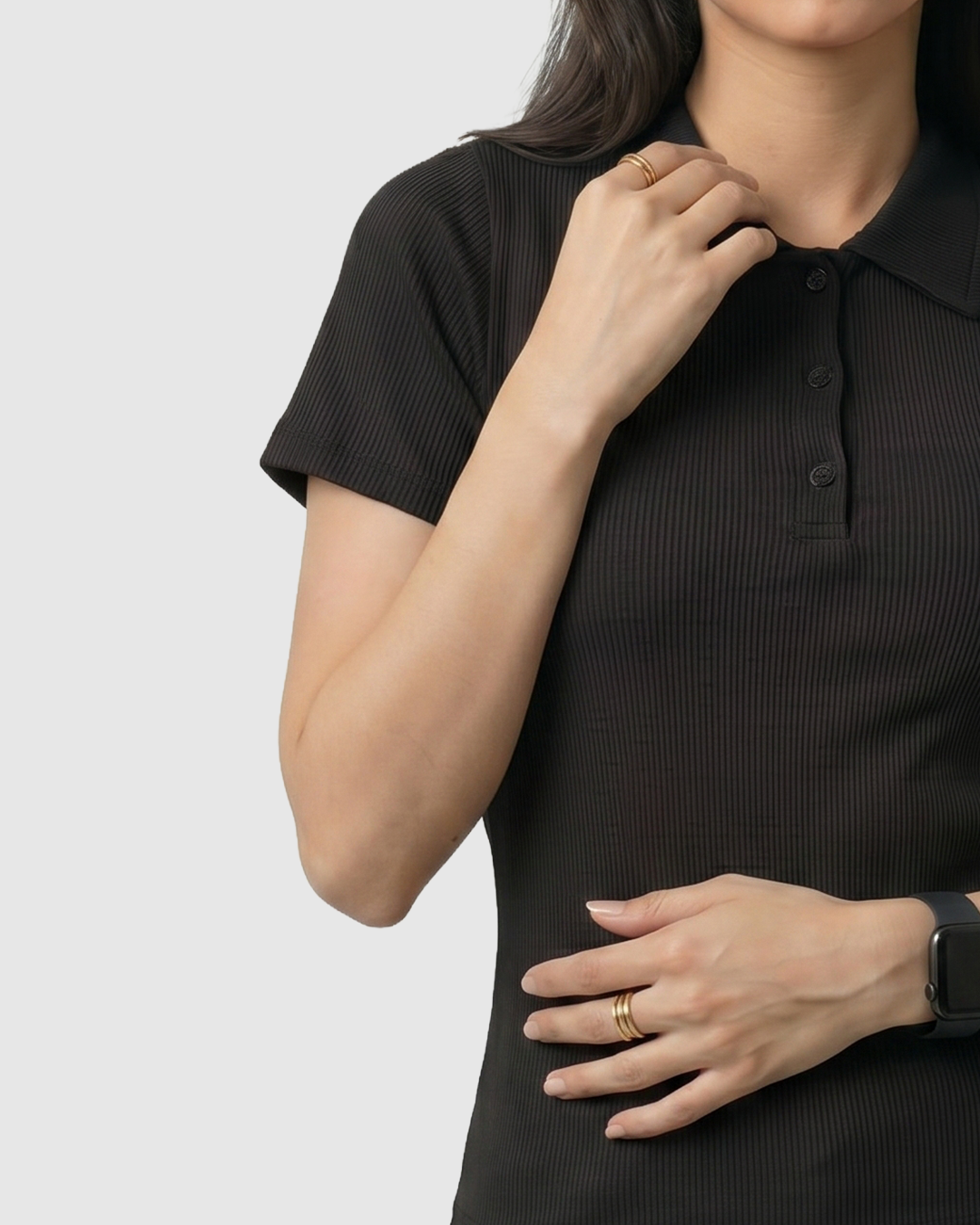 Ribbed Polo T-Shirt