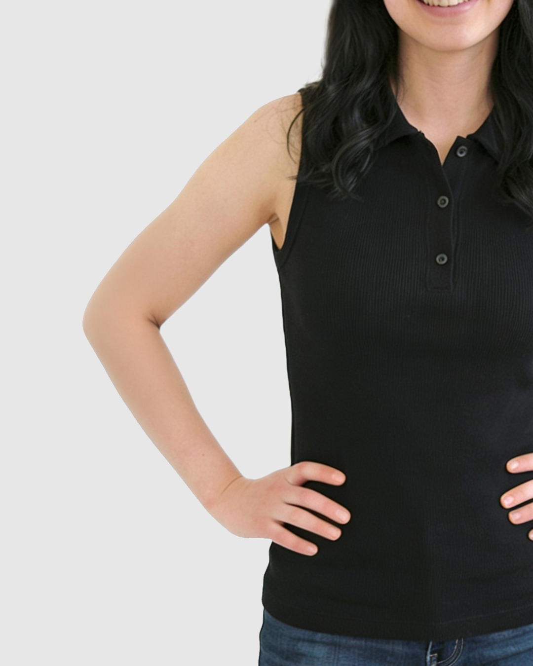 Ribbed Polo tank top