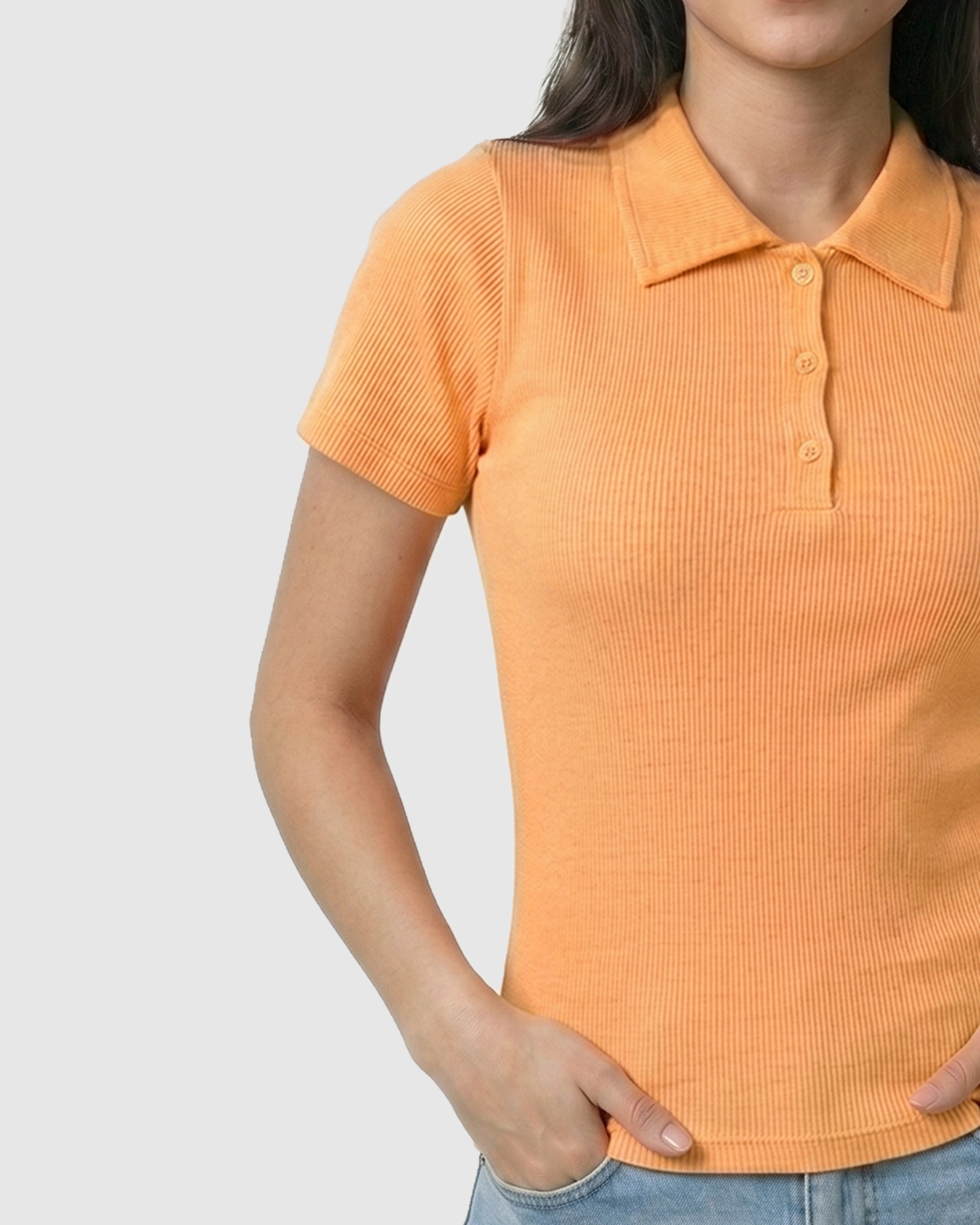Ribbed Polo T-Shirt