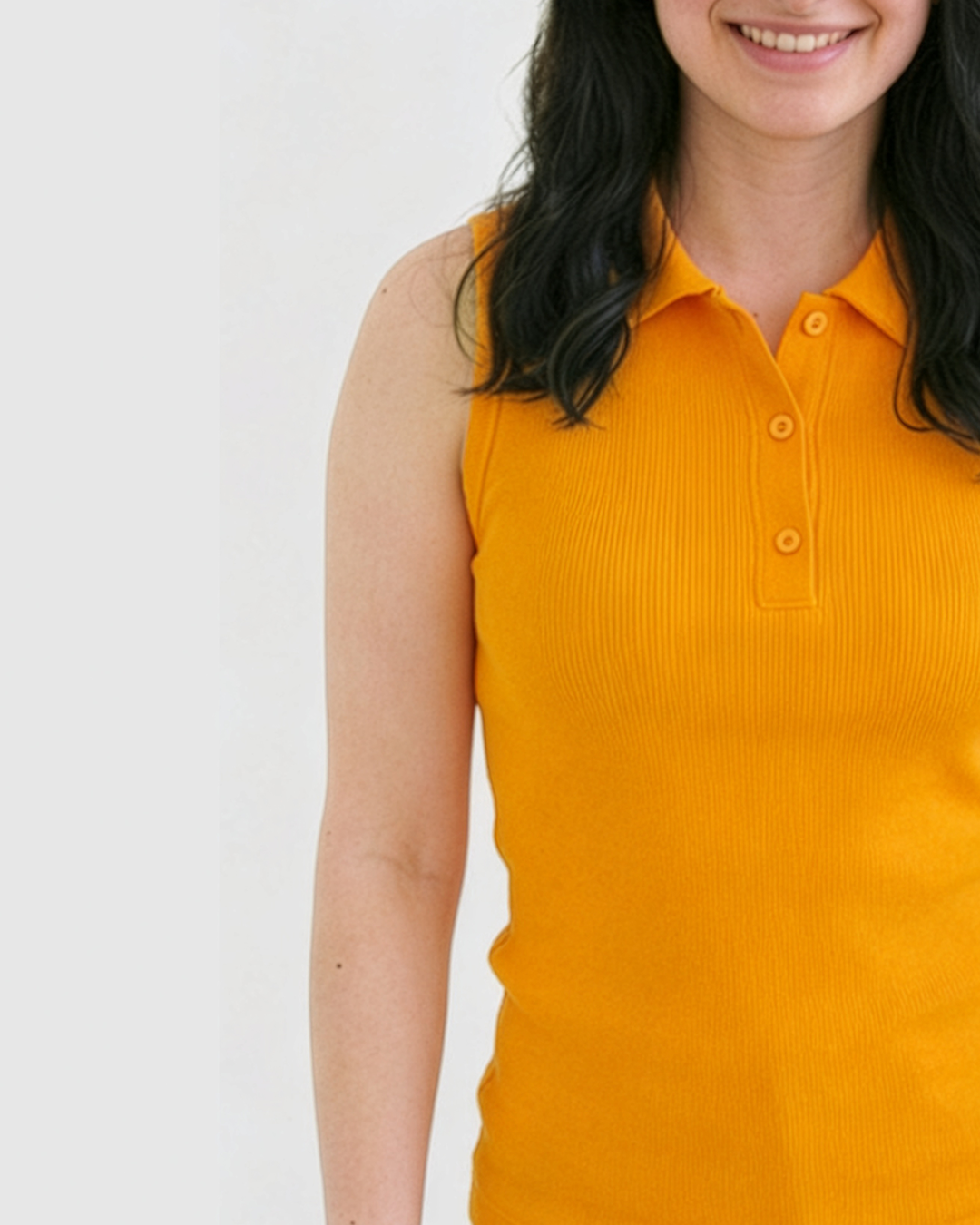 Ribbed Polo tank top