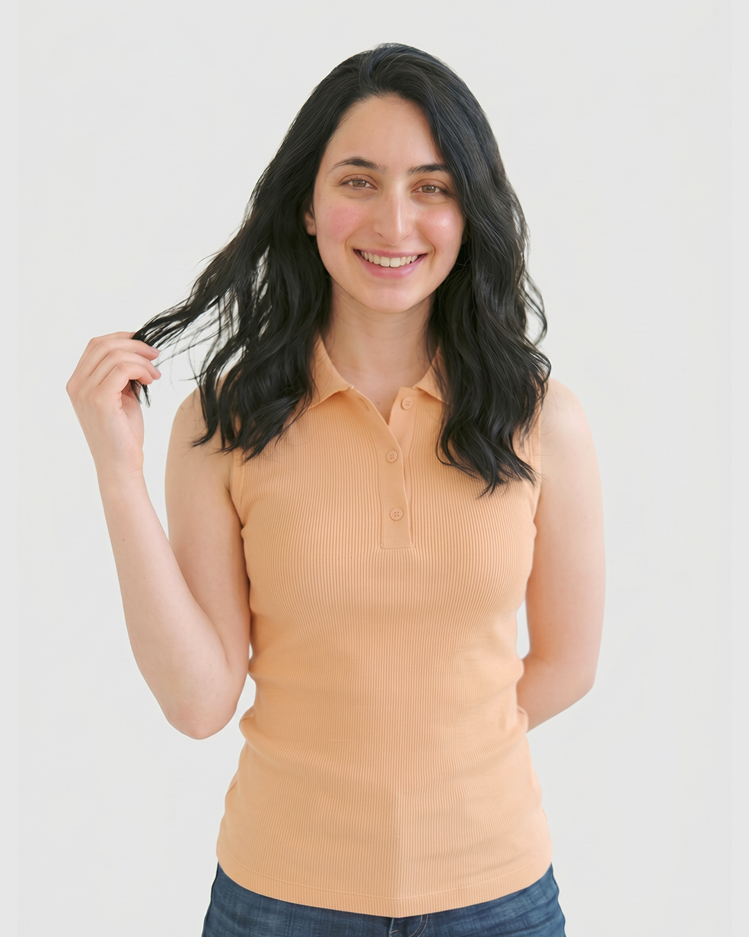 Ribbed Polo tank top