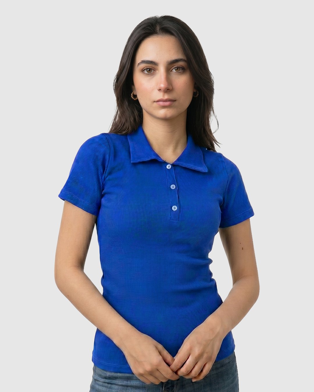 Ribbed Polo T-Shirt