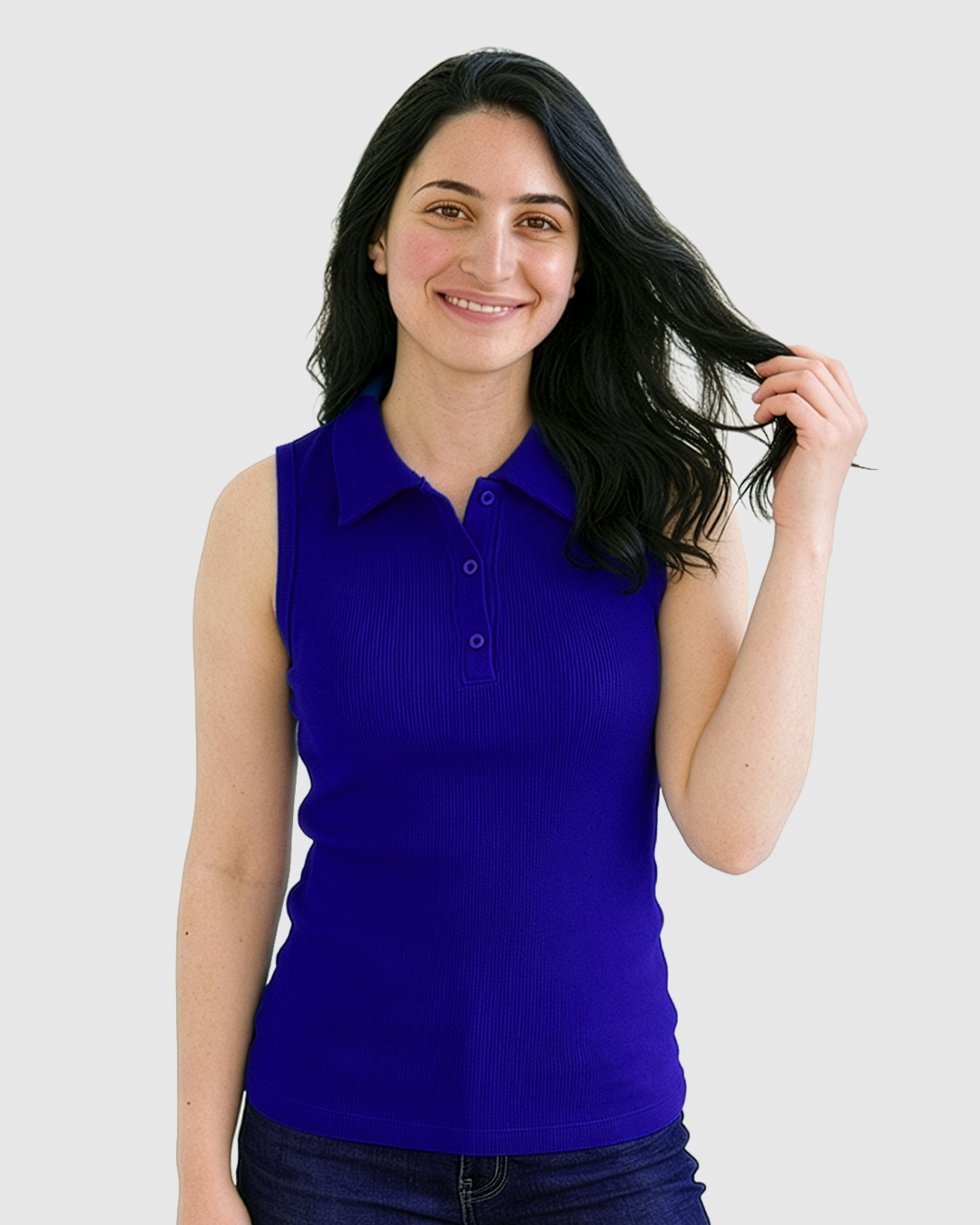 Ribbed Polo tank top