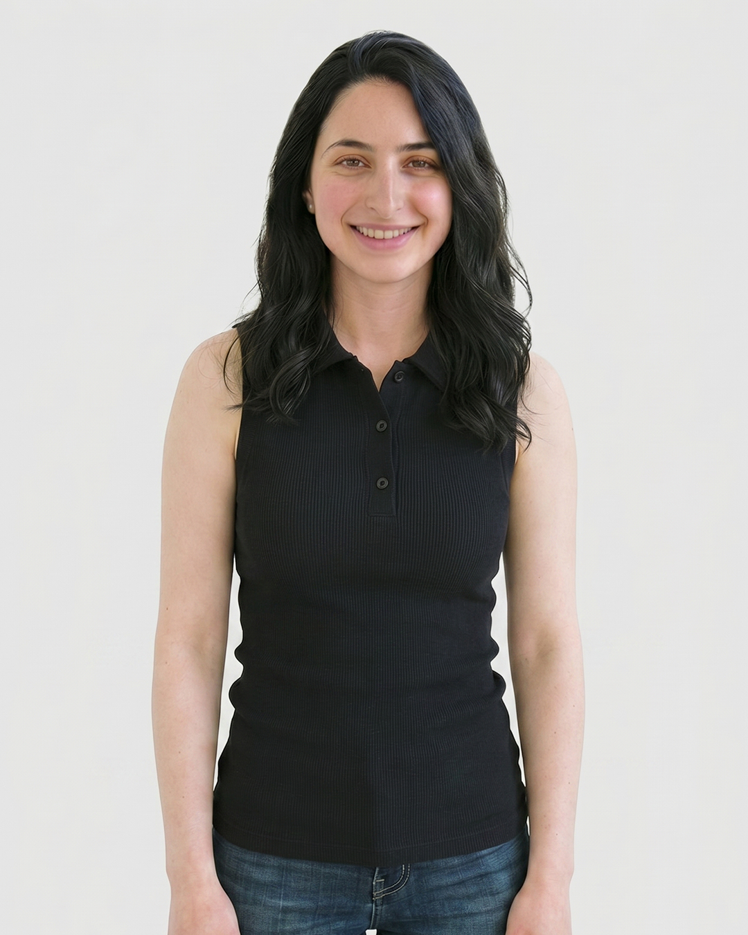 Ribbed Polo tank top