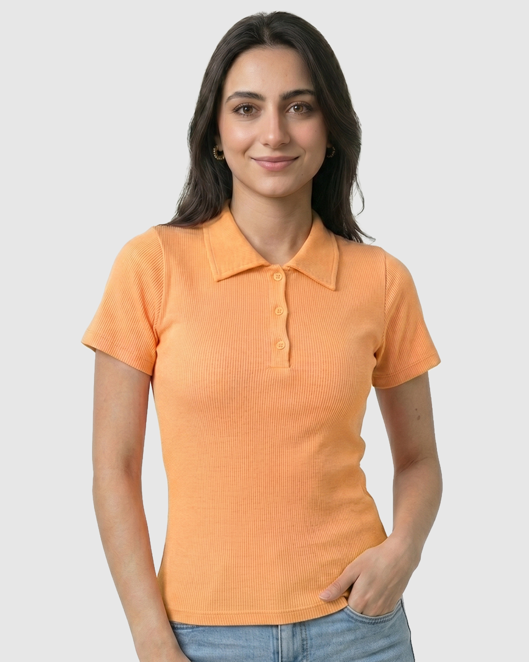 Ribbed Polo T-Shirt