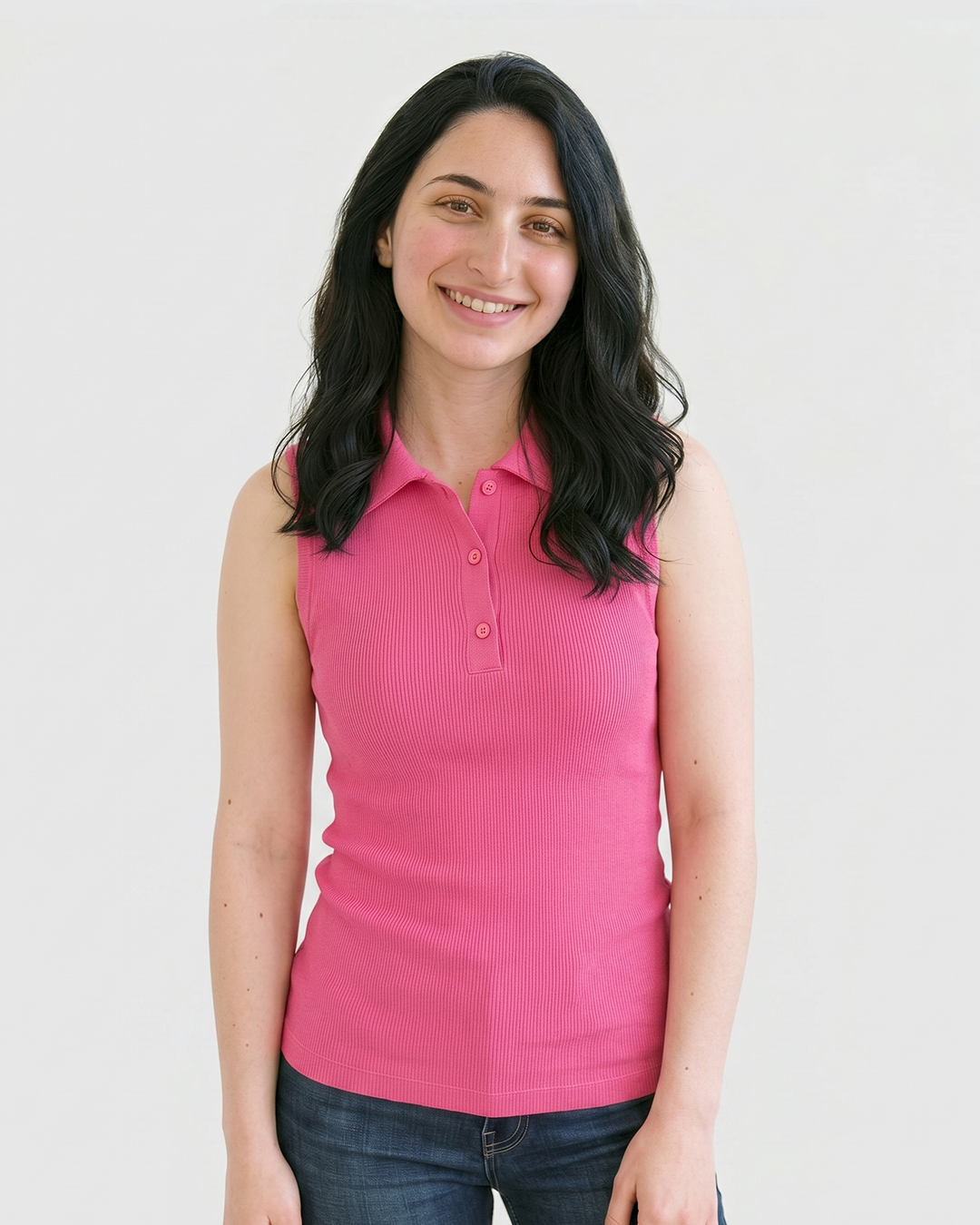 Ribbed Polo tank top