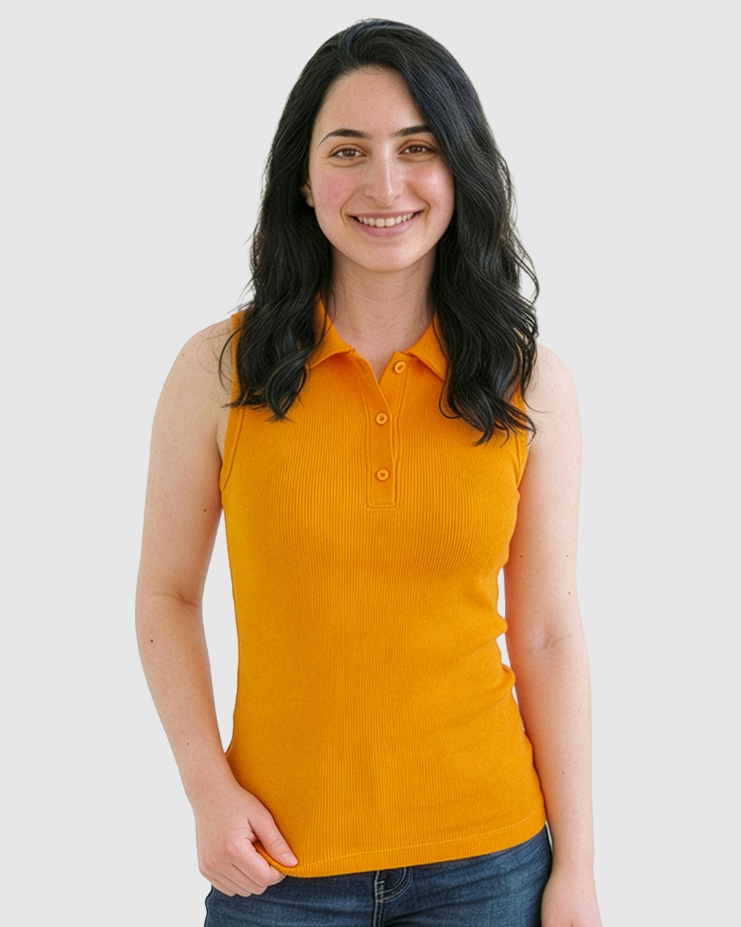 Ribbed Polo tank top