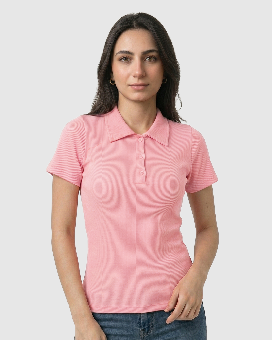 Ribbed Polo T-Shirt