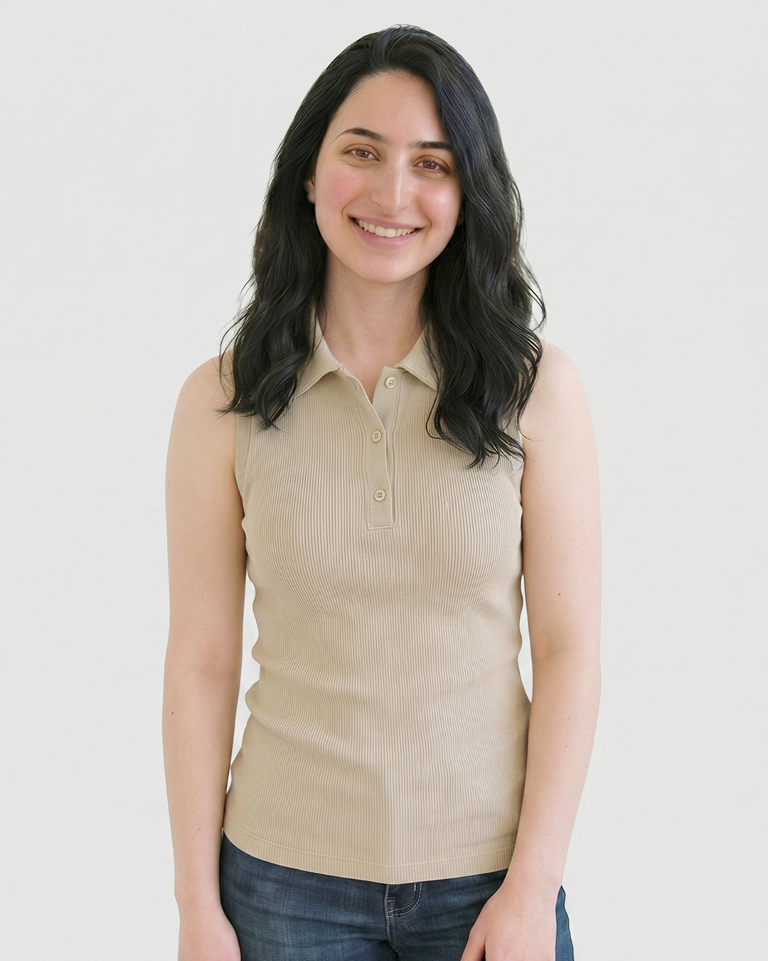 Ribbed Polo tank top