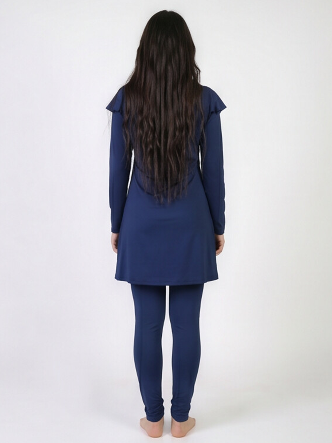 Valiina Navy Blue Basic Ruffle Swuimsuit