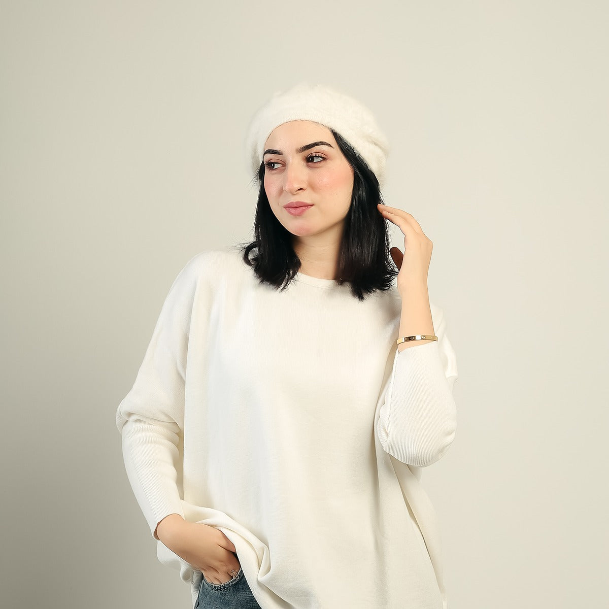 Oversized Batwing Knit Pullover