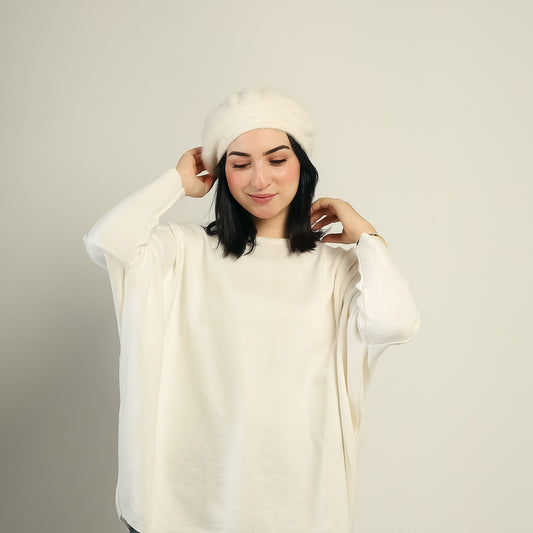 Oversized Batwing Knit Pullover