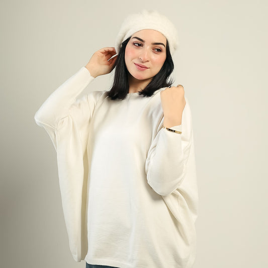 Oversized Batwing Knit Pullover