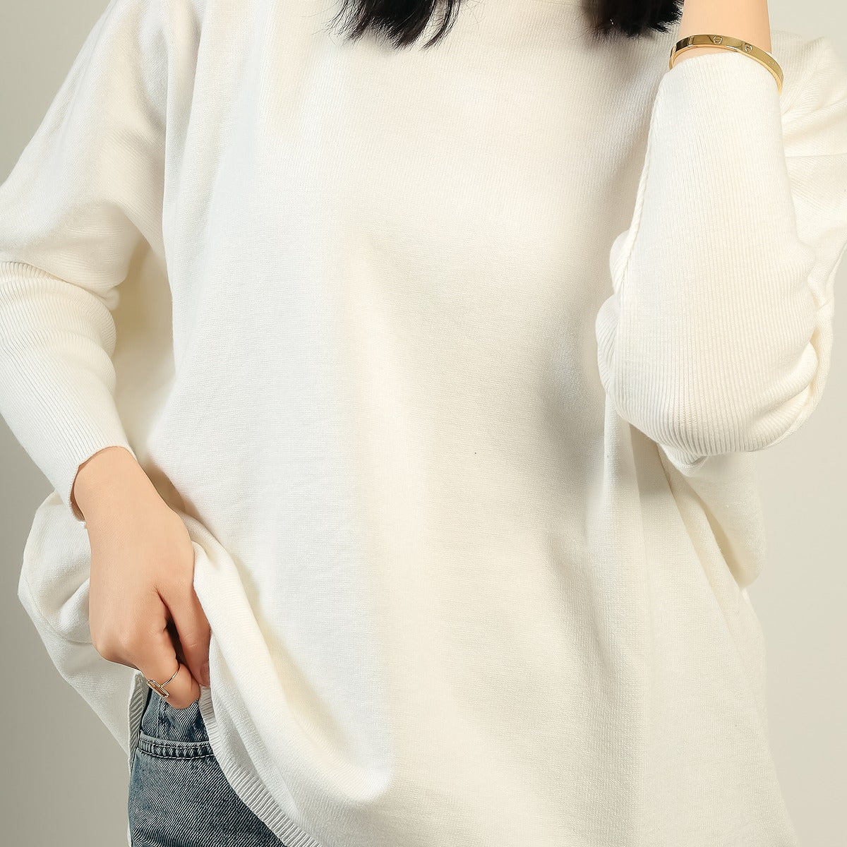 Oversized Batwing Knit Pullover