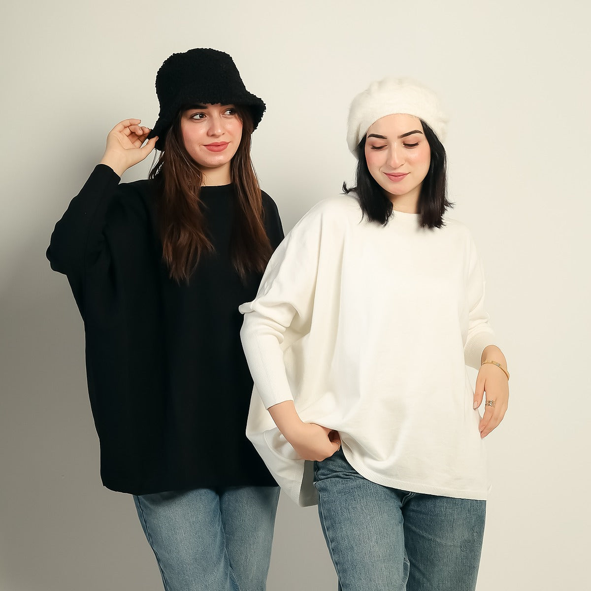 Oversized Batwing Knit Pullover
