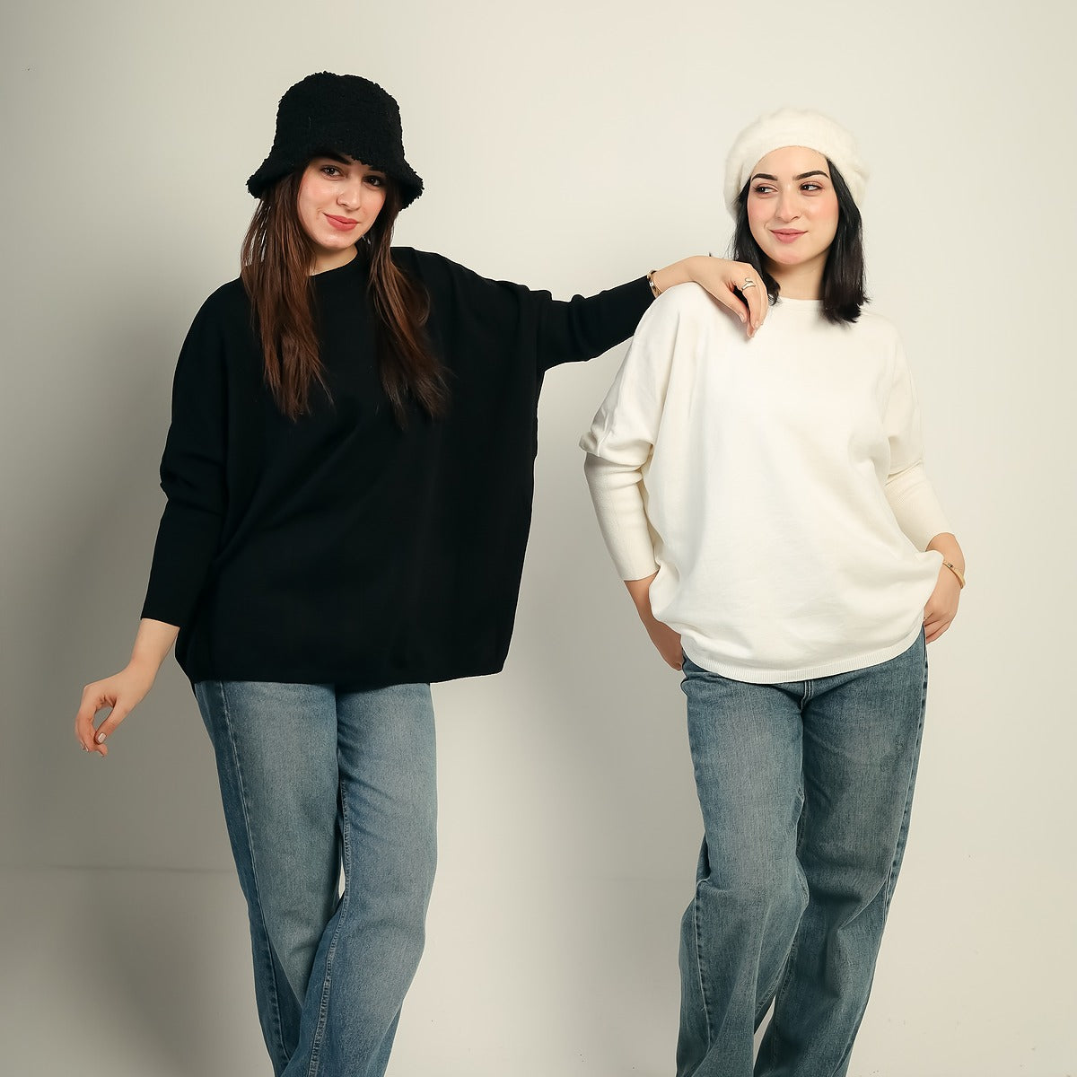 Oversized Batwing Knit Pullover