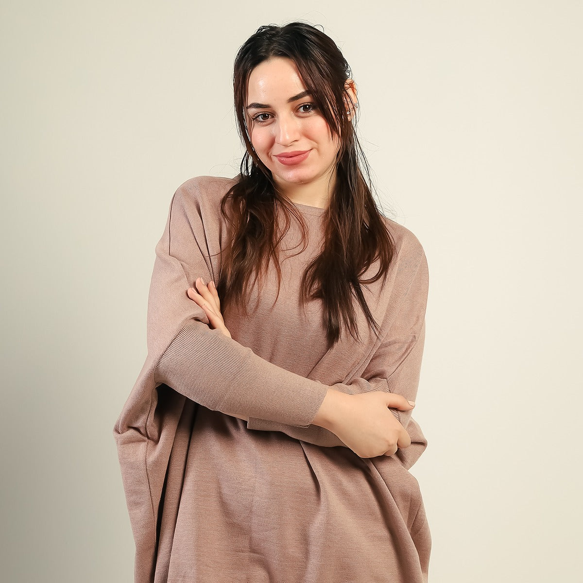 Oversized Batwing Knit Pullover