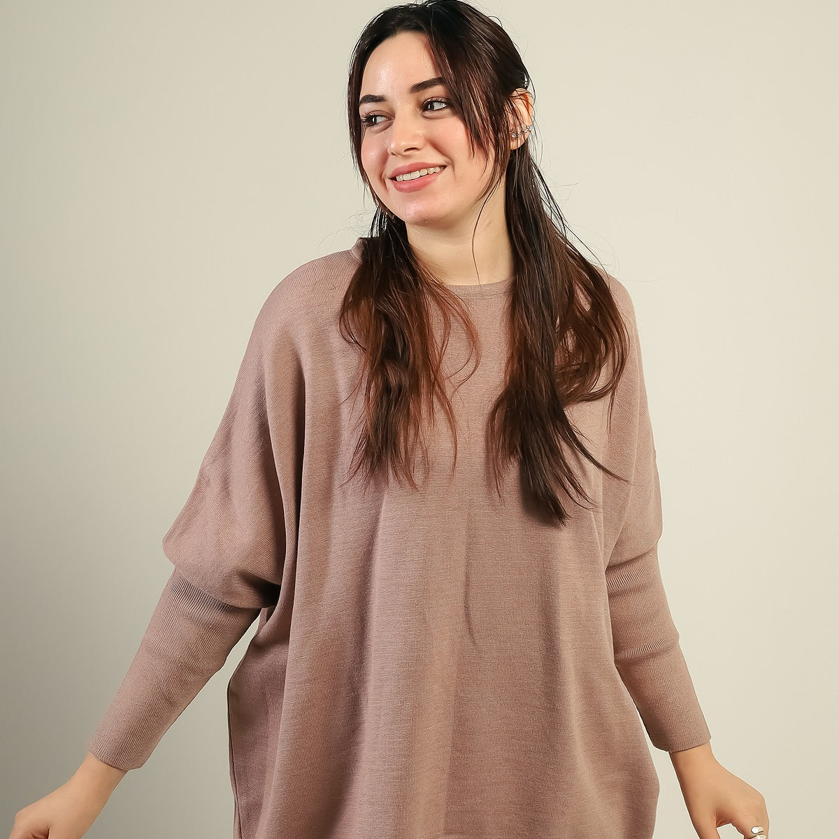 Oversized Batwing Knit Pullover