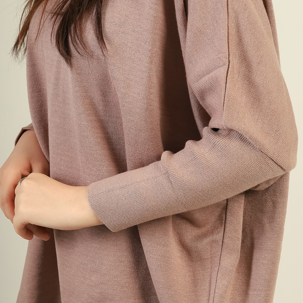 Oversized Batwing Knit Pullover