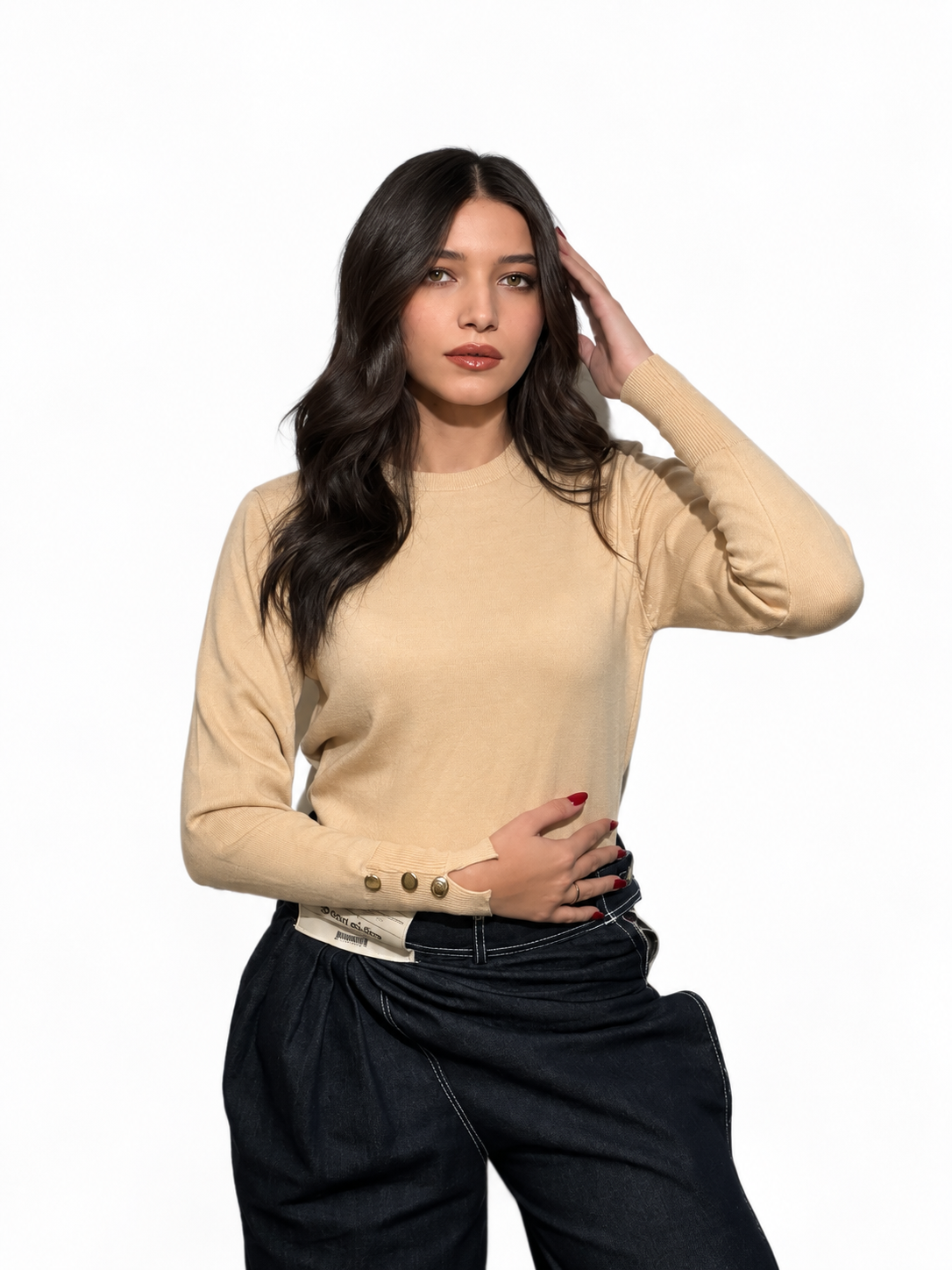 Luna Ribbed Set with Button