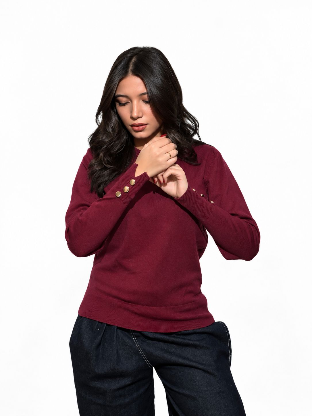 Luna Ribbed Set with Button