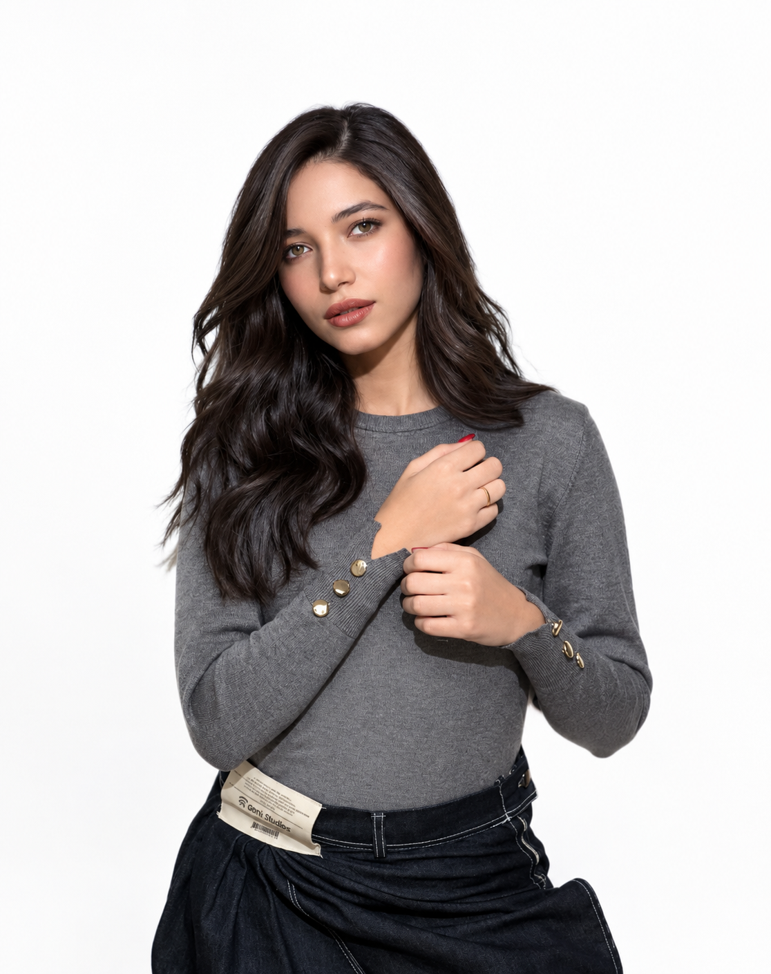 Luna Ribbed Set with Button
